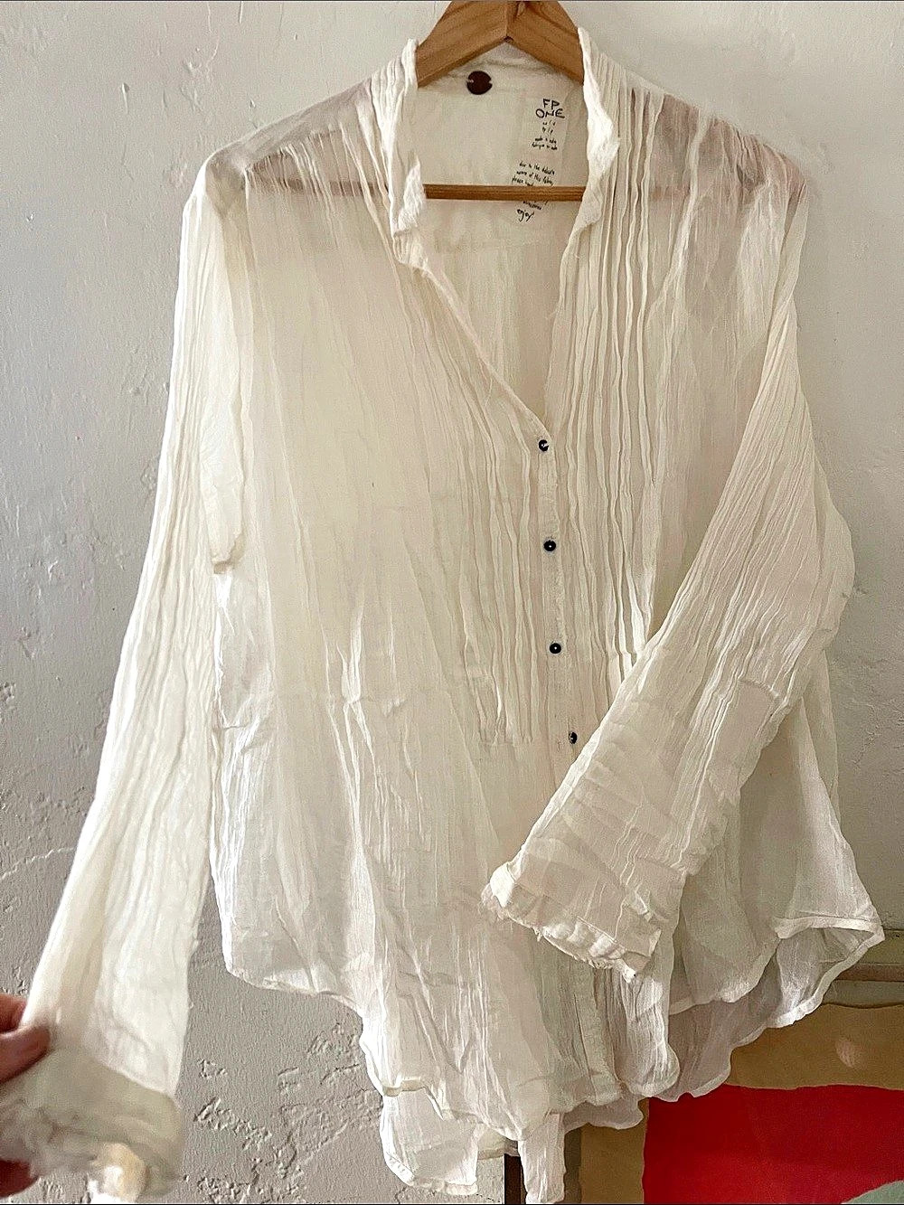 Free People FP One Parker Long Sleeve Button Down Top White XS/S